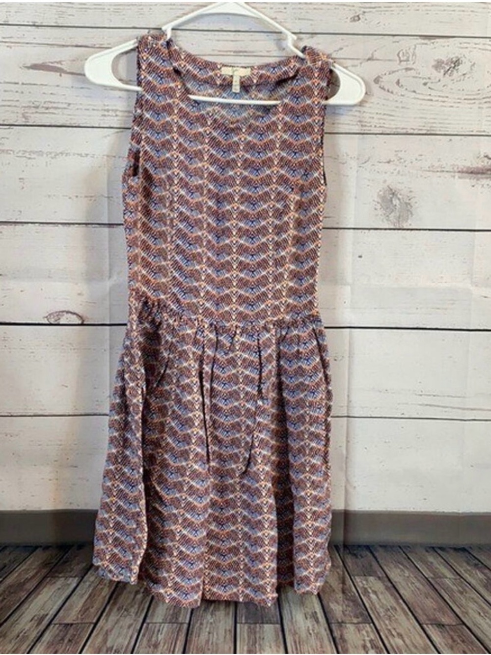 Joie‎ Dress Womens XS Multicolor Silk Linen Blend Orange Blue Career Casual